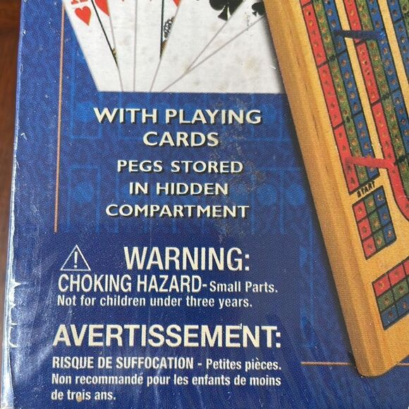 Solid Wood Cribbage Set with Playing Cards New Sealed - Picture 5 of 6